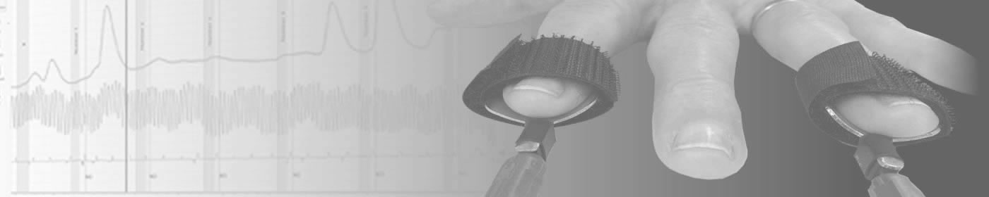 Restrained institutional image representing polygraph electrodermal activity sensors